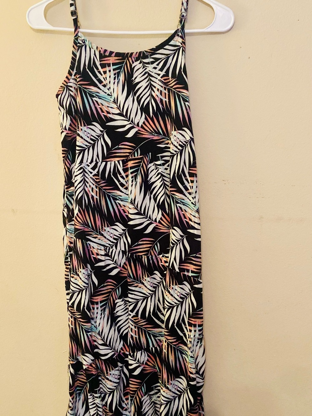 SO Black Tropical Leaf Print Maxi Dress